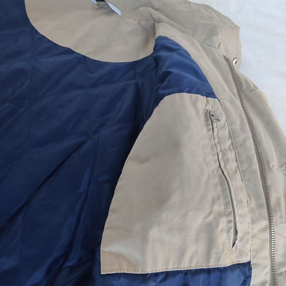 BMW Men’s Jacket Size Large Tan Insulated Beige Khaki Tactical Lined Field Coat - Picture 10 of 16